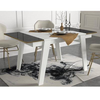 DINING TABLE EXCLUSIVE RAVENNA WHITE/MARBLE