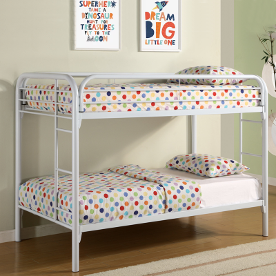 BED BUNK AS103 GLOSSY WHITE 90×190 / 90×190