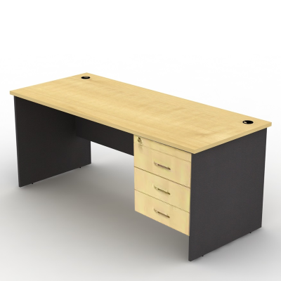 Office Table OZ-1331-18AF with 3 Drawers Beech/D.Grey