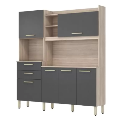 KITCHEN 96211/163 SELECT OAT TOUCH /GREY 6 DOORS/2 DRAWER