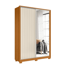 WARDROBE FRIZATTO 8717 W/4 MIRRORS CINAMOMO/OFF WHITE